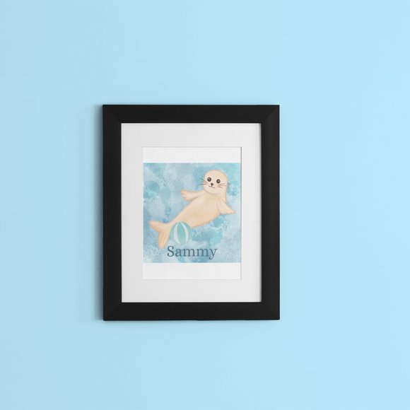 Custom Sea Animal Name Art For Baby and Children's Room 8x10 Canvas or Print - Picture 3 of 12